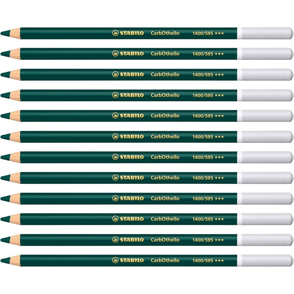 Stabilo CarbOthello Pastel Pencils 12 Pack 1400/595 Deep Leaf Green